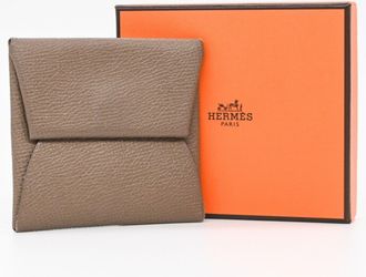 Hermès Etoupe Gray Epsom Leather Coin Purse/Coin Case (Pre-Owned)