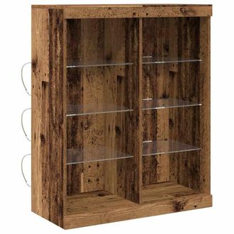Berkfield Home Sideboard with LED Lights Old Wood 41x37x100 cm in Brown | Size: 41 x 37 x 100 cm