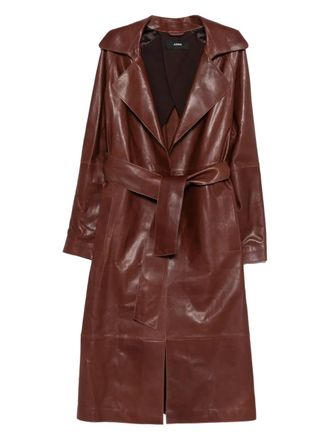 Arma Leren trenchcoat - Bruin