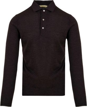 FILIPPO DE LAURENTIIS Royal Merino Polo - Heren - Polos - Bruin - 2XL - Wol - Tops