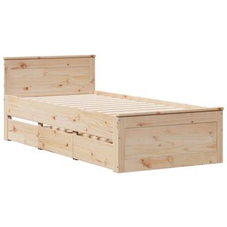 vidaXL Vidaxl - Cama Con Cabecero Sin Colch&oacute;n Madera Maciza De Pino 90x200 Cm