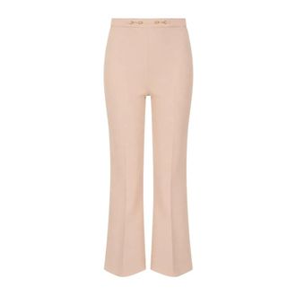 Elisabetta Franchi Broeken, Dames, Beige, S, Wijde broek