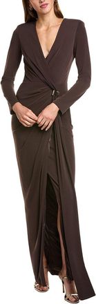 Carla Ruiz Draped Faux Wrap Maxi Dress