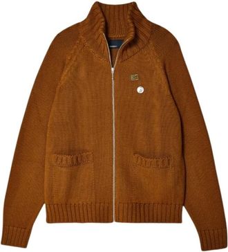 Rassvet Geritste Cardigan Gebreid in Bruin - Heren - Vesten - Bruin - M - Truien & Vesten