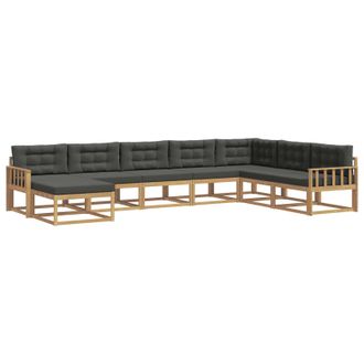 vidaXL Conjunto De Sof&aacute;s De Exterior 8 Pcs Blanco Y Antracita Vidaxl