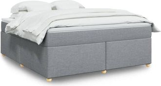 vidaXL Vidaxl - Cama Box Spring Con Colch&oacute;n Tela Gris Claro 180x200 Cm