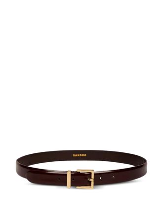 Sandro square-buckle leather belt - Brown