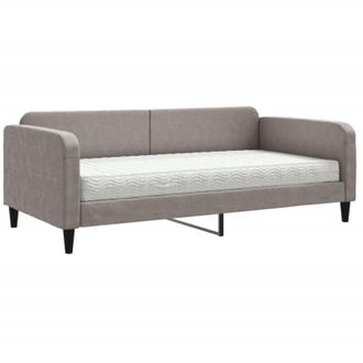 vidaXL Vidaxl - Sof&aacute; Cama Con Colch&oacute;n Tela Gris Taupe 100x200 Cm