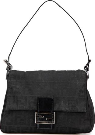 Fendi Pre-owned Womens Zucca Coated Canvas Shoulder Bag - Black Textile - One Size