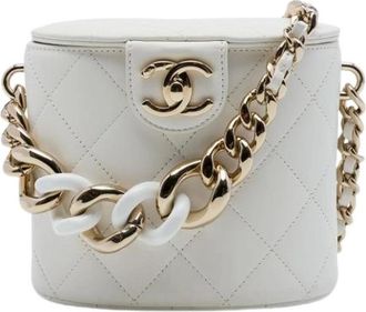 Chanel Pre-owned Vanity Case - Dames - Vintage Mini Tas - Wit - ONE Size - Leer - Vintage