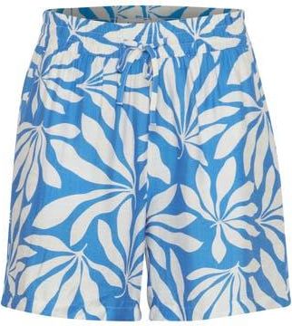 b.young Isela Printed Drawstring Shorts in Palace Blue Palms at Nordstrom Rack, Size 14 Us / 46 Eu