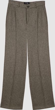Jeanne Vouland Pantalon Droit Jambe Droite Ruben Chevron Chocolat