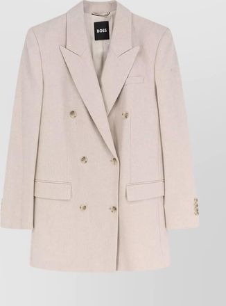 HUGO BOSS wool blend blazer peak lapel