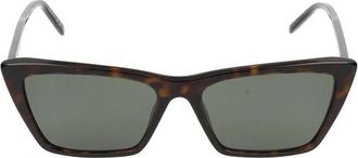 Saint Laurent Mica Thin Zonnebril in Havana Grijs - Dames - Zonnebrillen - Bruin - 54 MM - Accessoires