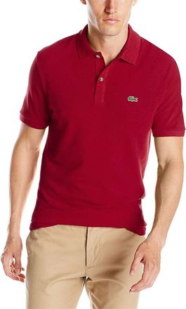 Lacoste Classic Pique Slim Fit Short Sleeve Polo In Bordeaux