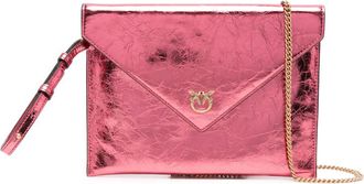 Pinko Small Metallic-leather Flap Clutch