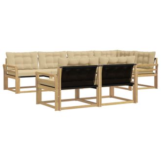 vidaXL Conjunto De Sof&aacute;s De Exterior Con Coj&iacute;n 7 Pcs Y Beige Vidaxl