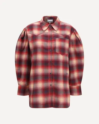 Ganni Cotton flannel check Shirt Female 38