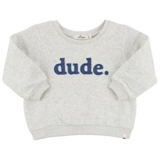 Oh Baby! Dude Denim Applique Brooklyn Boxy- Infant in Heather Grey at Nordstrom, Size 18-24M