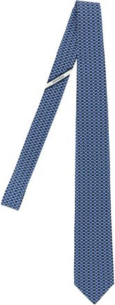 Ferragamo Blue Gancini Print Tie