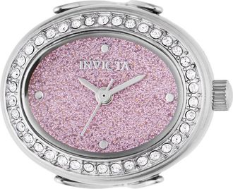Invicta Mini Ring Watch 49595 Dames Horloge - Quartz Uurwerk - Roestvrij Staal met roze Wijzerplaat - 24mm