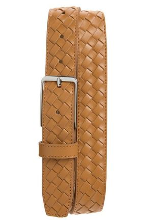 Nordstrom Enzo Woven Leather Belt in Cognac at Nordstrom, Size 30