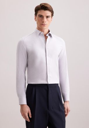 Seidensticker Businesshemd SEIDENSTICKER Schwarze Rose, Herren, Gr. XL (43), normale &Auml;rmell&auml;ngen, grau, 100% Baumwolle, Strukturmuster, slim fit, 2-Knopf-Manschette