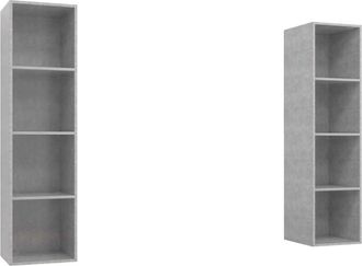 vidaXL Muebles De Sal&oacute;n De Pared 2 Pzs Madera Ingenier&iacute;a Gris Hormig&oacute;n Vidaxl