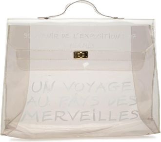 Herm&egrave;s Pre-owned Hermes Vinyl Souvenir De L Exposition Kelly Handbag Unisex I32WM9SWHT6612SL