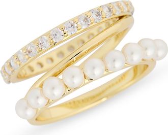 Covet CZ Pavé Faux Pear Wrap Ring in White at Nordstrom Rack, Size 9