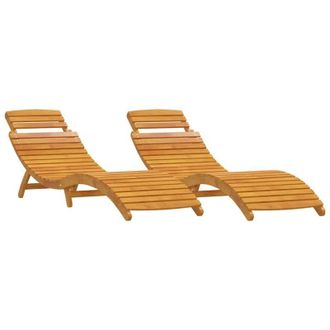 vidaXL Lettino prendisole 2-persona 2 pcs Marrone 55 x 184 x 64cm vidaXL
