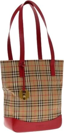 Burberry Pre-owned Tote Bags, female, Multicolor, Size: ONE SIZE Pre-owned Canvas Shoulder Bag