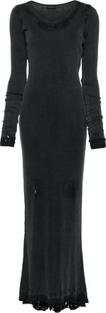 Balenciaga distressed maxi dress - women - Cotton - S - Black