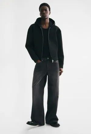 H&M Wide-leg Jeans in Denim Black at Nordstrom, Size 33 X 32
