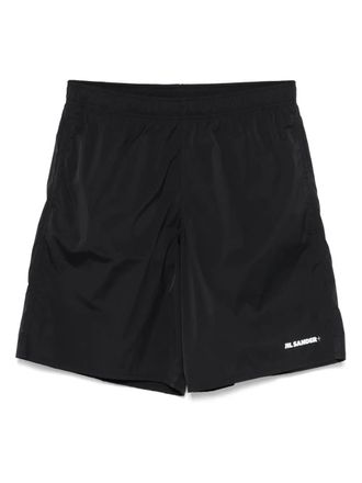 Jil Sander Zwembroek met logoprint - Zwart