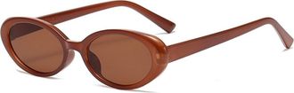 Generic Small Frame Men Outdoor Sunglasses Vacation Women Driving Sports Sun Glasses(Brown)