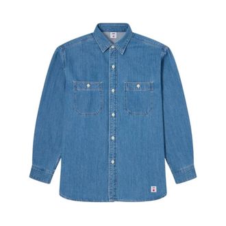 Edwin Denim Werkoverhemd Lange Mouw - Heren - Spijkeroverhemden - Blauw - M - Denim - Overhemden