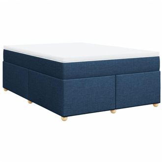 vidaXL Cama Box Spring Con Colch&oacute;n Tela Azul 160x200 Cm Vidaxl