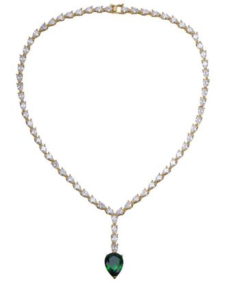 Genevive 14K Plated Cz Tennis Necklace