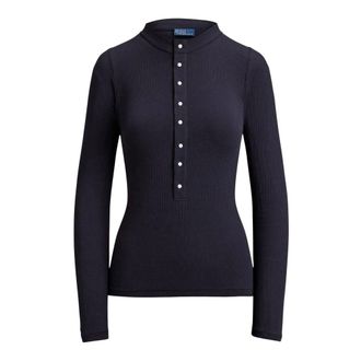 Polo Ralph Lauren Truien & Vesten, Dames, Blauw, S, Katoen, Katoenen Ribgebreide Trui