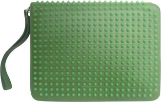 Christian Louboutin green cris case calf leather