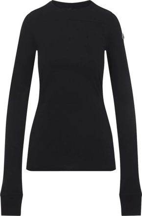Moncler Girder Ls T-Shirt - Dames - Longsleeves - Zwart - S - Katoen - Tops