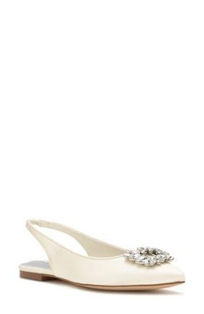 Nine West Blingy Crystal Slingback Flat in Ivory 150 at Nordstrom Rack, Size 6.5
