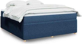 vidaXL Vidaxl - Cama Box Spring Con Colch&oacute;n Tela Azul 180x200 Cm
