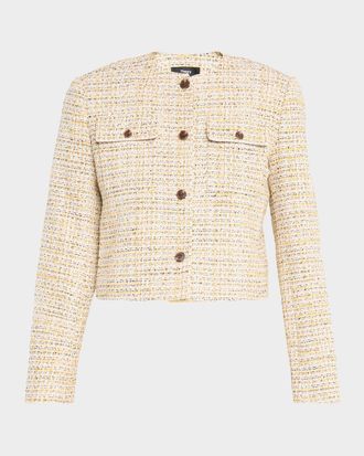 Theory Cropped Tweed Jacket
