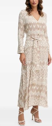 Marciano buttoned belted maxi dress - Neutrals
