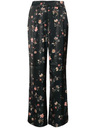 AllSaints Broek met bloemenprint - Zwart
