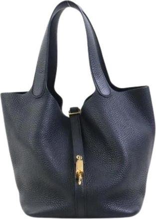 Herm&egrave;s Pre-owned Vintage Bucket Bag - Dames - Vintage Tas - Zwart - ONE Size - Leer - Vintage