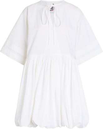 Les Vacances d'Irina Pino Textured Cotton Mini Dress - White - 1 (XS / S)