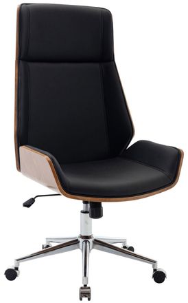 Clp Silla de oficina giratoria regulable en Simil cuero Nogal/negro